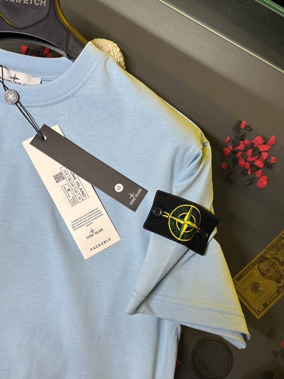 T-shirt stone island a motif blue