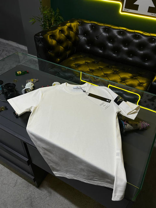 T-shirt stone islanda motif blanc
